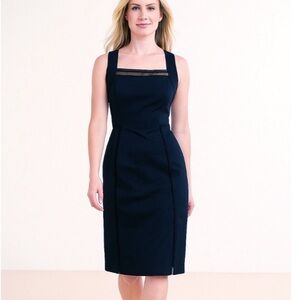 Elie Tahari Black Square Neck Sheath Dress size 2 New Sleeveless